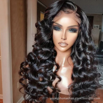 Full Hd Loose Deep Wave Lace Front Human Hair Wig Cheap Raw Indian 100% Virgin Natural Human Hair Swiss Lace Closure Wig Vendor